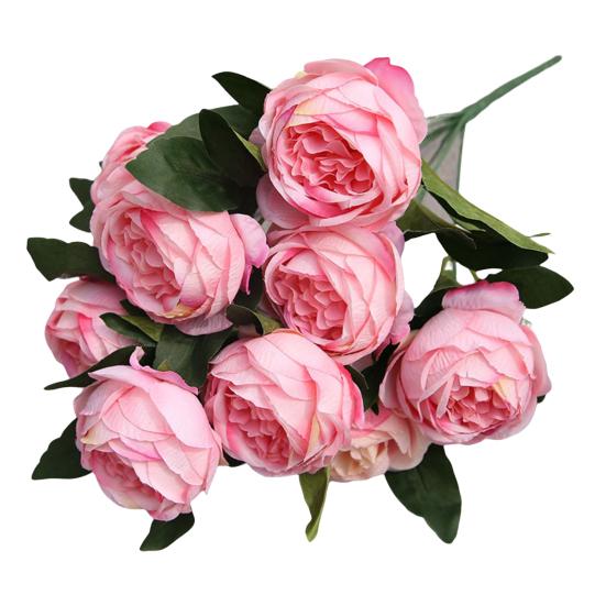 Поддельный букет цветов, не выцветающий, «сделай сам», не требующий ухода, красивый, с 10 головками, роскошная имитация розы, пиона для гостиной