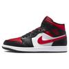 Air 1 Mid Bred Toe Men Sneakers Black White Fire-Red 554724-079