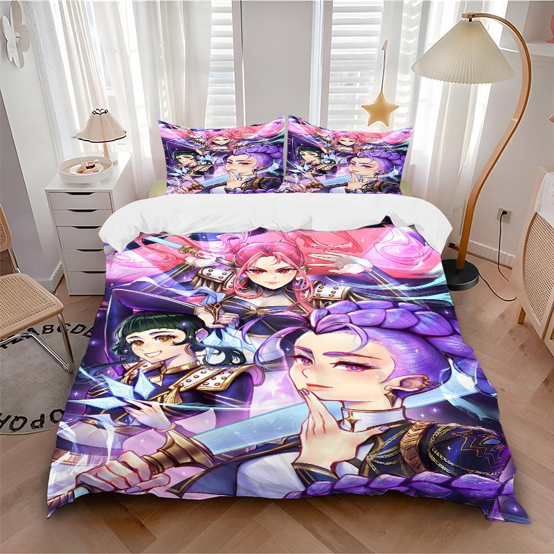 Fantasy Heroes Unite Print 3Pcs Bedding Setduvet Cover With 2 Bedropillowcase Home Birthday Gift