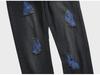 Мужские рваные джинсы Cross-Border Slim Fit из денима