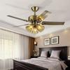 48-inch Remote Control 6-speed Reversible Interior Motor Dual Air Vane Ceiling Fan Lights