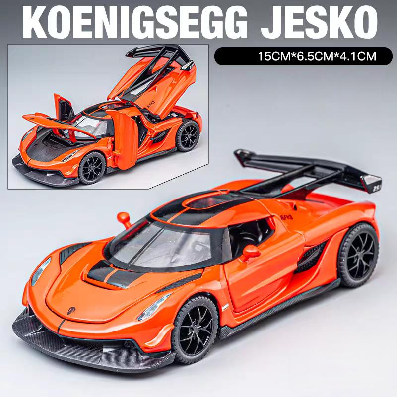 Koenigsegg Jesko Attack Суперкар Симуляция Литые и Игрушечные Транспортные Средства Звуки и Свет Машинка с Инерционным Двигателем 1:32 Подарки из сплава для детей