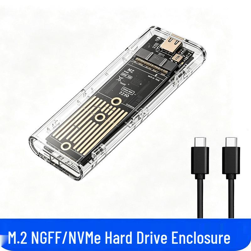 Прозрачный корпус для NVMe M.2 SSD, мобильный бокс для ноутбука 10 Гбит/с