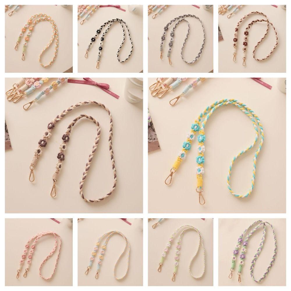 Ручная работа Цветочная плетеная цепочка Сумка против потери Плетеная веревка Плетеная ромашка Подвесная цепочка Шоппинг