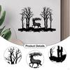 Elk Metal Wall Art Decor,Display Artwork Minimalist Indoor Silhouette Deer Hanging Sign for Bedroom