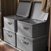 Cationic Soft Lid Fabric Storage Box: Large Capacity Wardrobe Organizer with Lock