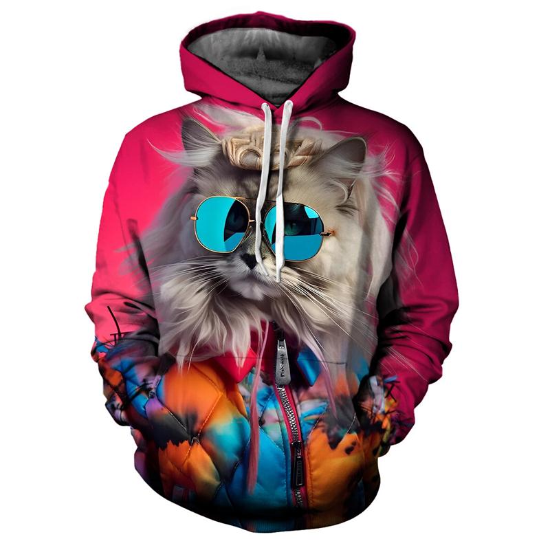 Cool Designs Cat Graphic Hoodie Men Clothes 3d Printed Funny Kids Hoodies Women Harajuku Fashion Y2k Pullover Sweatshirt Hoody