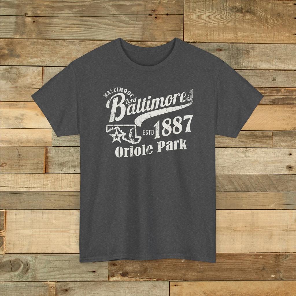 Ретро Бейсбольная футболка унисекс Lord Baltimore 1887 Premium - Baltimore Orioles