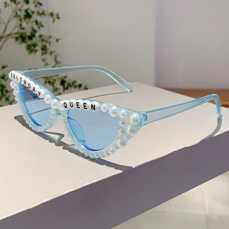 Дизайн «Кошачий глаз» Подарок Оттенки Блестящий Жемчужный Декор Розовый Подарок Очки для Женщин Сувенир для Вечеринки в честь Дня Рождения Женские Реквизиты Оправа