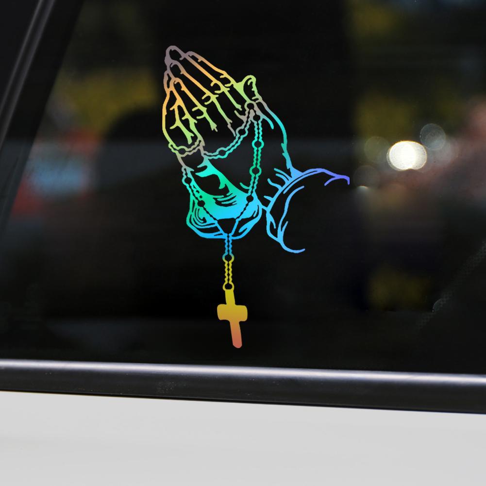 Car Fashion Sticker Pearl Rosary God Jesus Christ Prayer Window Glass Motorcycle Auto Decoratio Q2S6 ADM