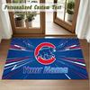 Crystal Velvet Square Rug Custom NameChicago Cubs Pattern Non Slip Home Floor Decor Rug