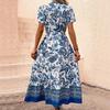 Summer Women's Dress Casual A-line Long Ethnic Printed Dresses