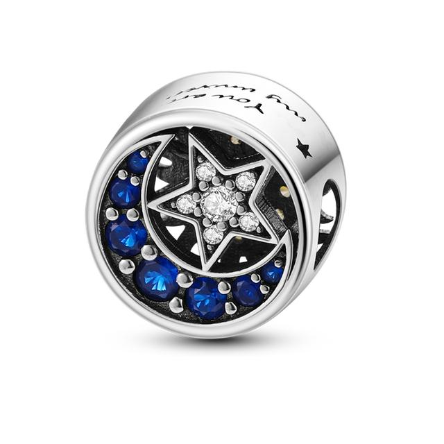 Луна, Солнце, Звезда, Галактика, висячий кулон, подвески, бусины, серебряный цвет, подходит для браслета для женщин, ювелирные изделия своими руками, маркировка, подарок