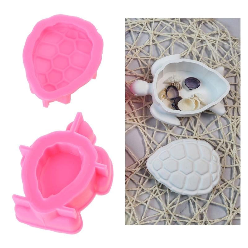 Turtle Resin Jewelry Jar Molds with Lid for Making Jewelry Jar Storage Box DIY Craft, Turtle Resin Jewelry Case Molds