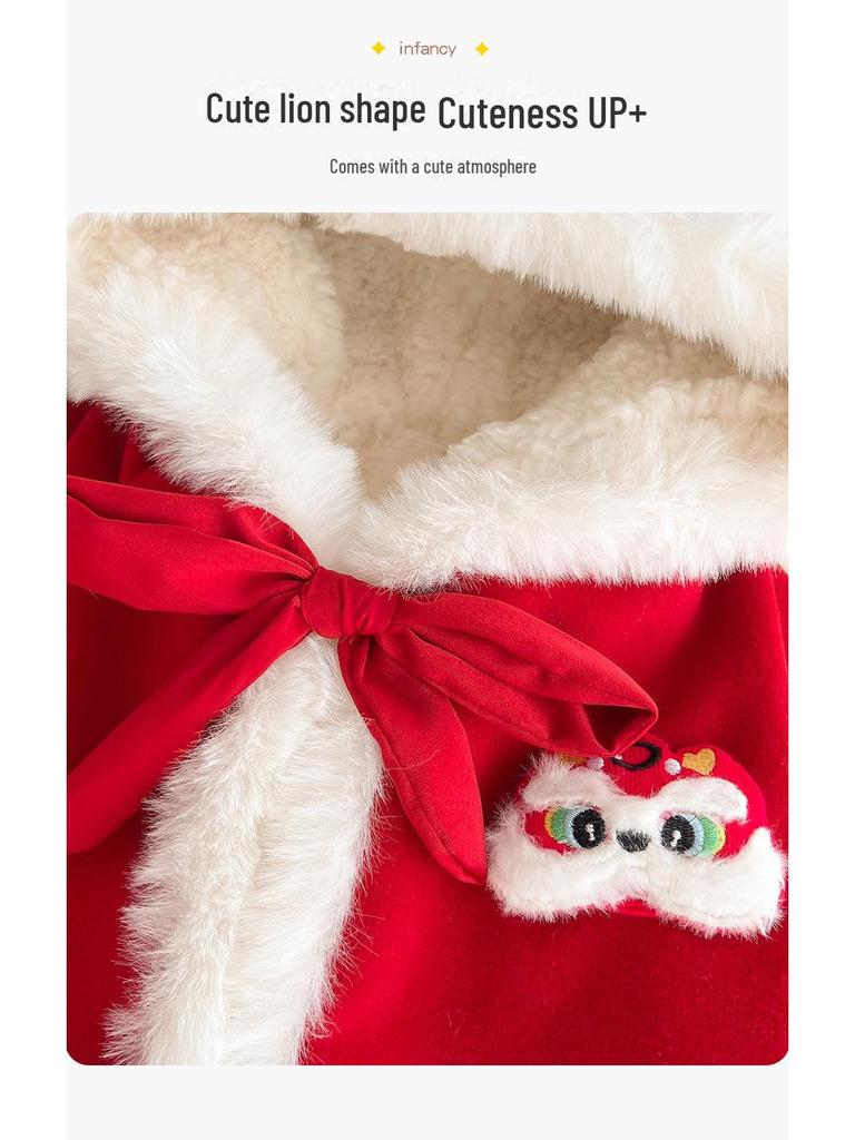 Зимняя бархатная накидка для девочек - ветрозащитная шаль принцессы для новорожденных