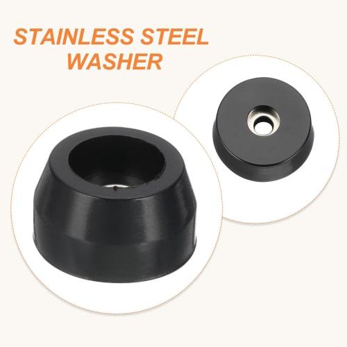 PATIKIL Rubber Furniture Feet Pads, 15x12x8mm, Anti-Vibration, Anti-Slip Bumpers, 3mm Screw-In, Round Black Pads, for Electronics, Furniture, Cutting