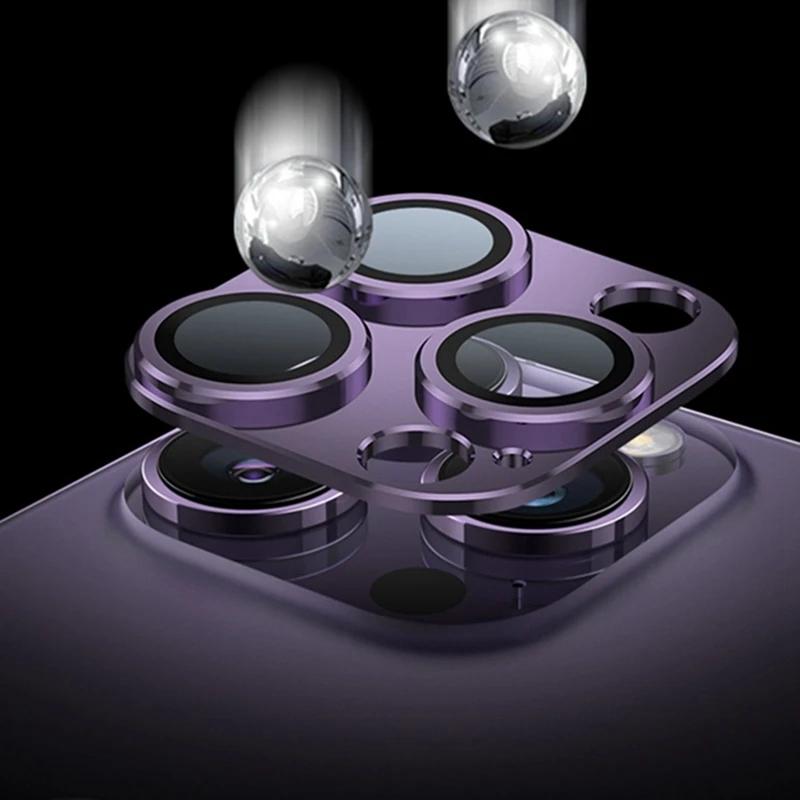 Металлический защитный чехол для объектива для IPhone 15 14 Pro Max, пленка из закаленного стекла для камеры IPhone 15 Pro 14 Plus 15 Pro Max, противоударный чехол для брони объектива