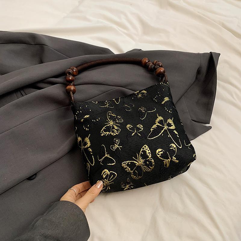 Underarm Bag Tote Bag Women's 2025 New Literary Embroidery Shoulder Bag