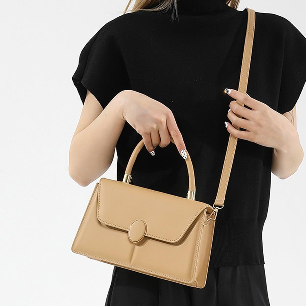 Korean Style Crossbody Messenger Bags PU Leather Retro Crossbody Bag Square Shoulder Bag Girls