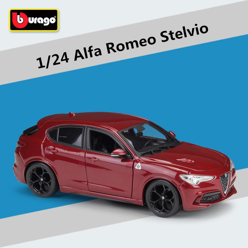 Bburago 1:24 Alfa Romeo Stelvio SUV Alloy Car Model Diecast Metal Toy Off-road Vehicle Car Model Simulation Collection Kids Gift