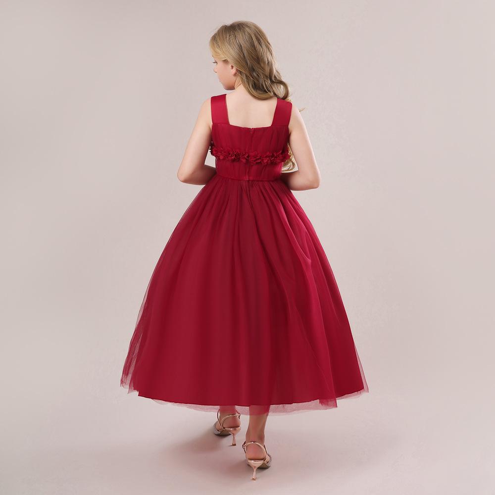 Кружевные платья для маленьких девочек-подростков, свадебные вечерние бальные платья, элегантные церемониальные костюмы с вышивкой, платье принцессы для дня рождения