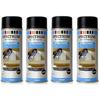 Aerosol Spray Paint - MATTE BLACK - Set of 4 Cans 400ml - Wood, Metal, Aluminum - Weather Resistant