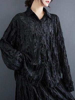 Однотонная повседневная винтажная женская рубашка ZYY1056