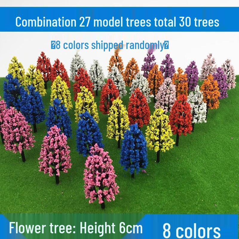 DIY Miniature Landscape Model Trees - Finished Set with Small Trunks