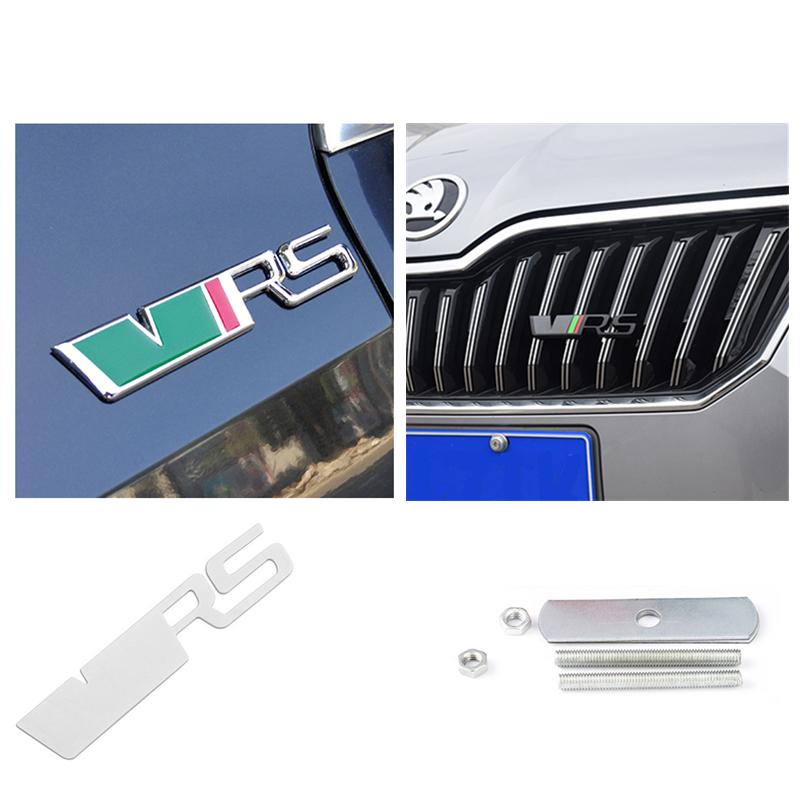 LKPP1 Car Front Grille Trunk Sticker VRS Emblem Badge Decal Accessories For Skoda Octavia Kodiaq Enyaq iV Kamiq Scala Superb Vision RS