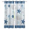 Океан Полосатые морские звезды Медузы Коралловые Раковины Синие Плотные Шторы Для Гостиной Спальни Оконные Шторы Домашний Декор