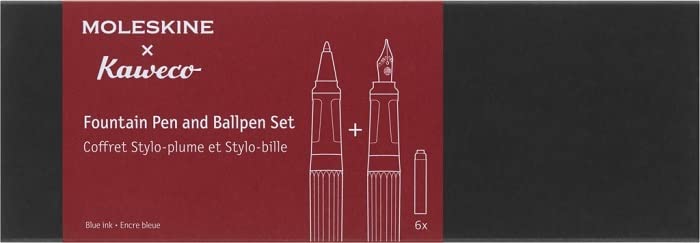 Moleskine x Kaweco F-shaped Fountain Pen x Ballpoint Pen Set (Red)