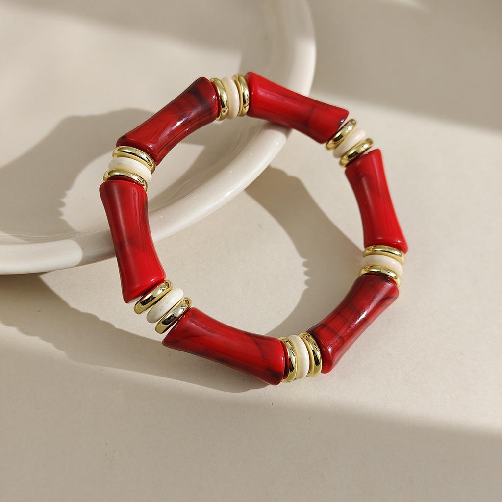 Color Smudging Elbow Joint Elevation Bracelet Bamboo Design Sense Simple Personality Medium Antique Bracelet