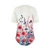 Short Sleeve Womens Tops Summer T-Shirts Floral Print V Neck Casual Basic Tee Button Shirts Tunic Tops