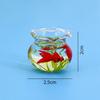 1/12 Dollhouse Miniature Glass Fish Tank Bowl Aquarium Doll House Home Ornament Toy For Dollhouse Decals Home Ornaments Toys