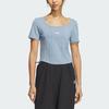 Adidas Originals Trefoil Corset Tee Sporty Crop Top Short Sleeve Women Tops Texture-Blue IX1909