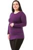 Women's Style Big Size Body Plus Size Crew Neck Long Sleeve Viscose Black Body