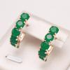 Роскошные серьги-капли с круглым вырезом, темно-зеленые циркониевые женские необычные украшения для свадебной вечеринки