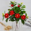 Plastic Artificial Camellia Flowers Real Touch Fake Flower  Shop Hotel Decoration