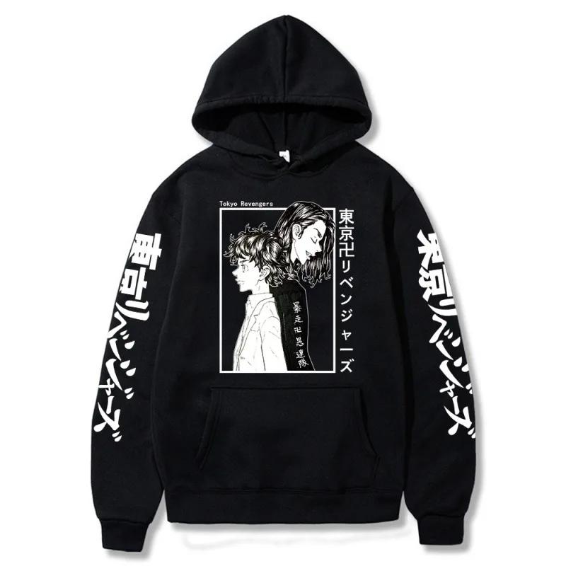 Аниме Токийские мстители Майки Принтованная Худи Осенний Флис Удобные Толстовки Большого Размера Свитшот Харадзюку Уличная одежда