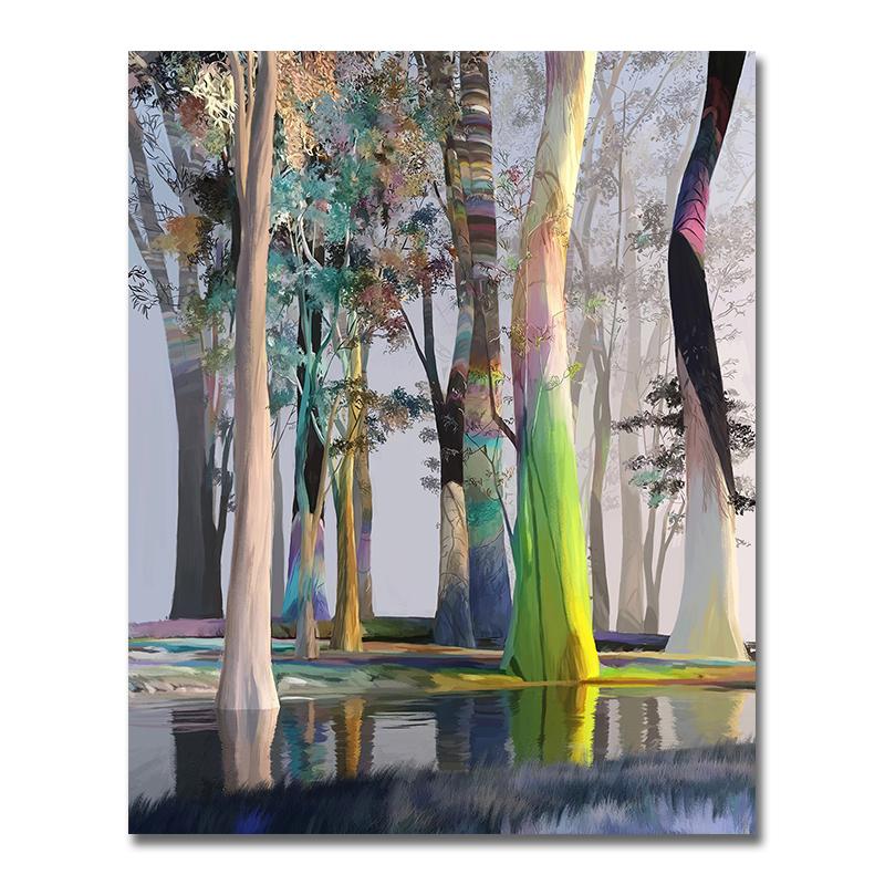 Современная абстрактная картина маслом «Древо жизни», печать на холсте, постеры, красочное дерево, настенная картина для декора гостиной