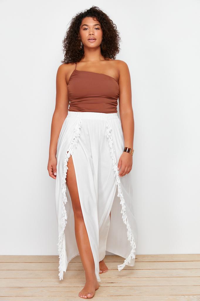 Женская модная темно-синяя джинсовая юбка макси большого размера с разрезом