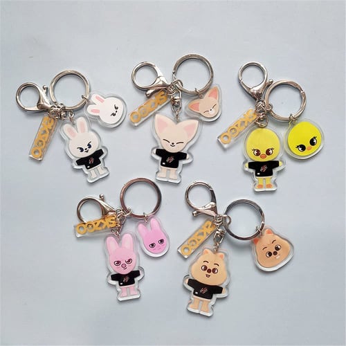 KPOP StrayKids SKZOO Character Keychain Bag Pendant Ornaments Stray Kids Keychain Keyring (SKZOO-8PCS)