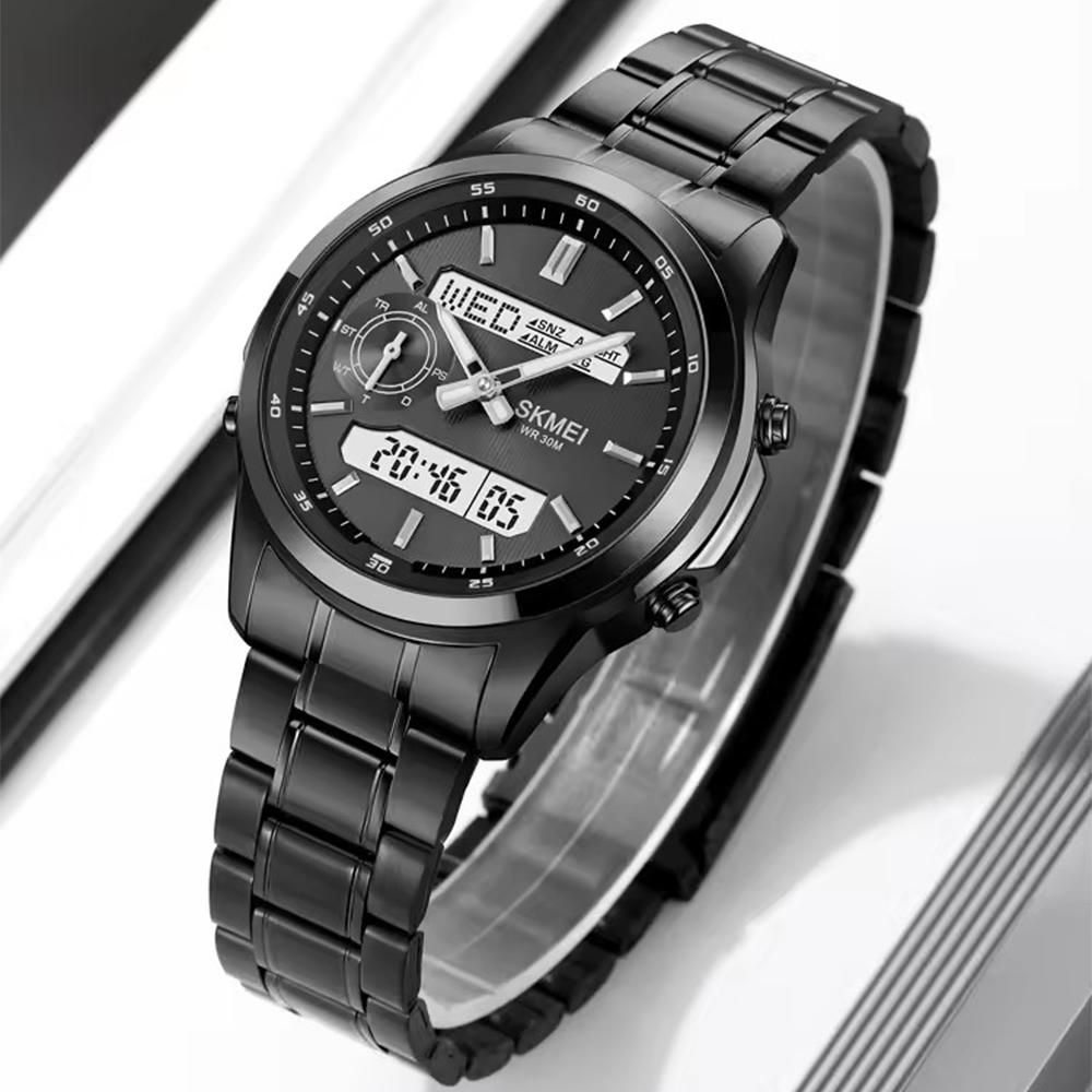 Цифровые часы с двойным дисплеем, хронографом, будильником, спортивные водонепроницаемые часы с электронным механизмом, многофункциональные наручные часы Relogio Masculino