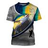 Tuna Fishing Printed Men's T Shirt Fish Blue Summer Style Casual Unisex  Plus Size Shirt Outdoor Harajuku O Neck Custom Tops