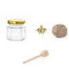 20Pcs Hexagonal Honey Glass Jars with Wood Dippers 45mL Small Glass Bottle with Lid for Baby