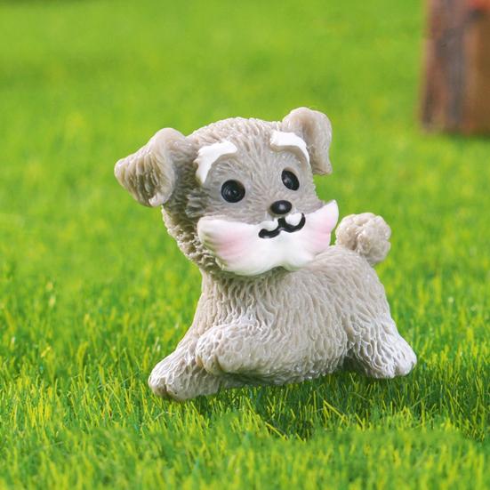 4 шт. миниатюрные фигурки щенков, украшение в виде мини-шнауцера, украшение на приборную панель автомобиля, статуя собаки из смолы для сада фей, бонсай, офисный стол