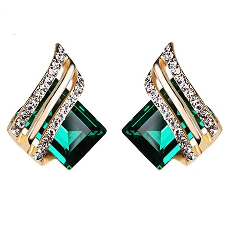 Zircon Crystal Rhombus Wings Earrings for Women Birthday Gifts Jewelry