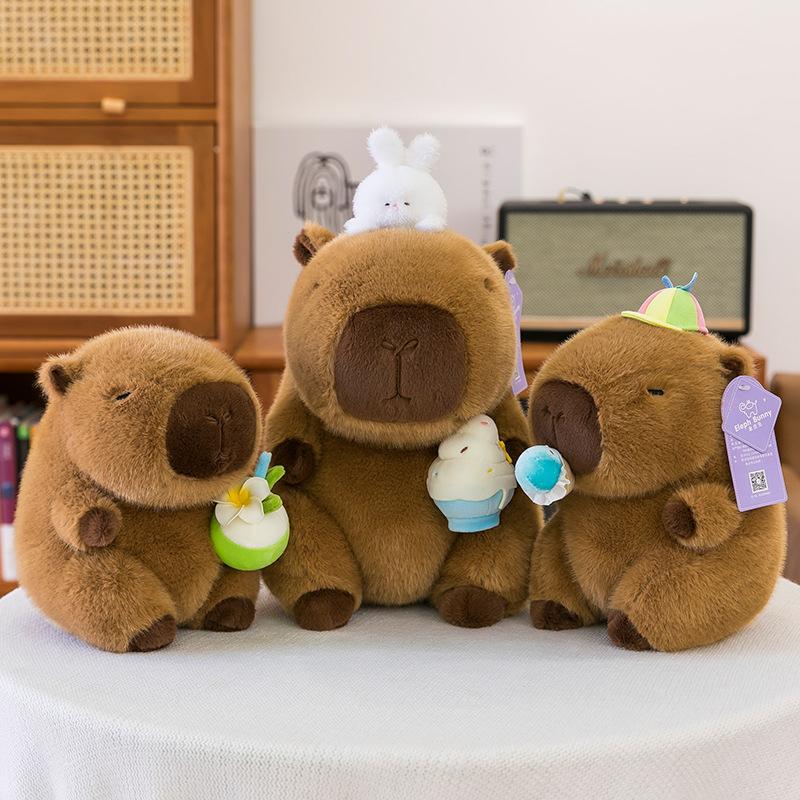 Cartoon Ice Cream Capybara Plush Toys Children's Birthday Gifts Coconut Milk Kapi Travel Souvenir Smoothie Dolls