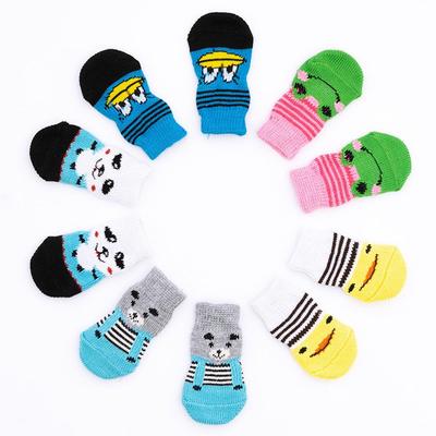 Winter Anti-Scratch Guard Claw Teddy Chihuahua Knitted Socks Pet Boots Cat Accessories Dog Socks