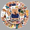 50 шт. Милые наклейки с животными: Медведи с болгарским перцем и квокки - Водонепроницаемые для чехлов телефонов и канцелярских принадлежностей.